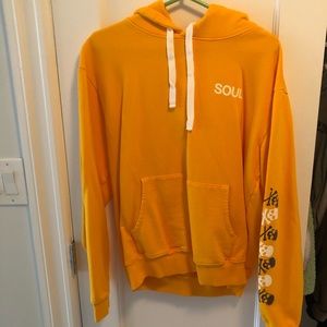 SoulCycle Yellow Hoodie / unisex size L / skull detail / worn once